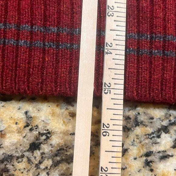 Boston Traders Men Small Wool Blend Sweater Red Knit Cozy Winter Long Sleeve - Picture 4 of 6